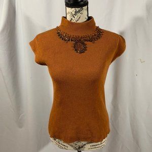 Belldini womens knitted M blouse rust